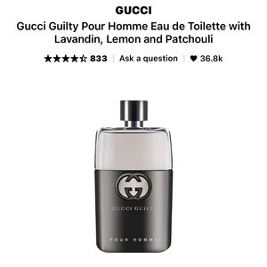 NEW | Gucci Guilty Cologne Eau de Toilette 3 Ounces | Pour Homme | Men